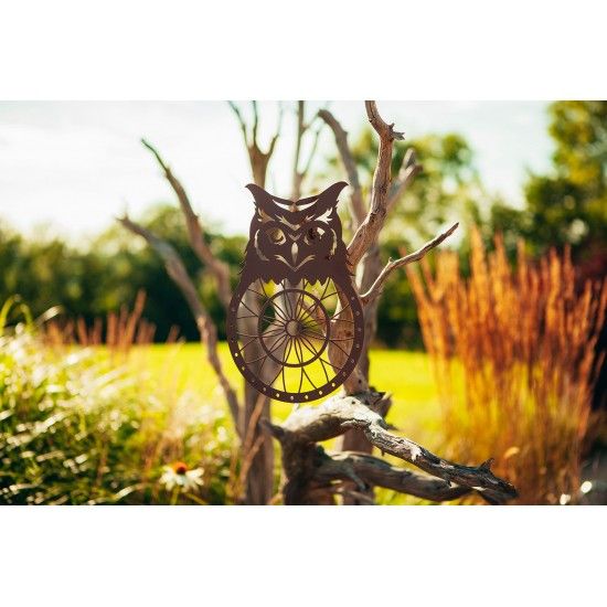 Eulen Traumfänger - aus Edelrost, Höhe 30 cm