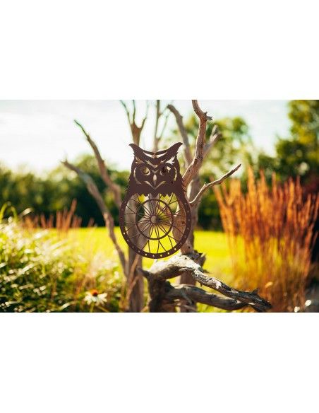 Eulen Traumfänger - aus Edelrost, Höhe 30 cm