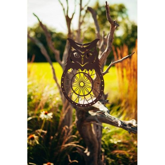 Eulen Traumfänger - aus Edelrost, Höhe 30 cm