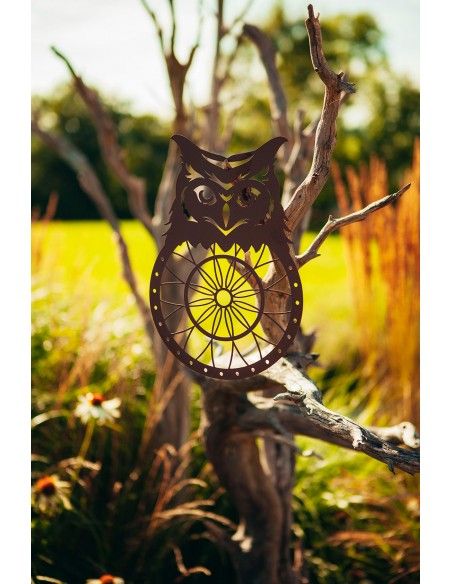 Eulen Traumfänger - aus Edelrost, Höhe 30 cm