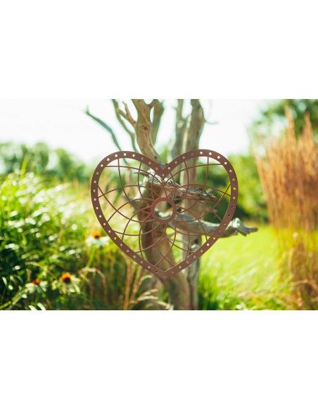 Herz Traumfänger - aus Edelrost, Höhe 31,5 cm
