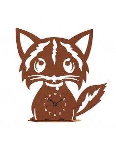 Lustige Metall Katzenuhr, Höhe 51,5 cm