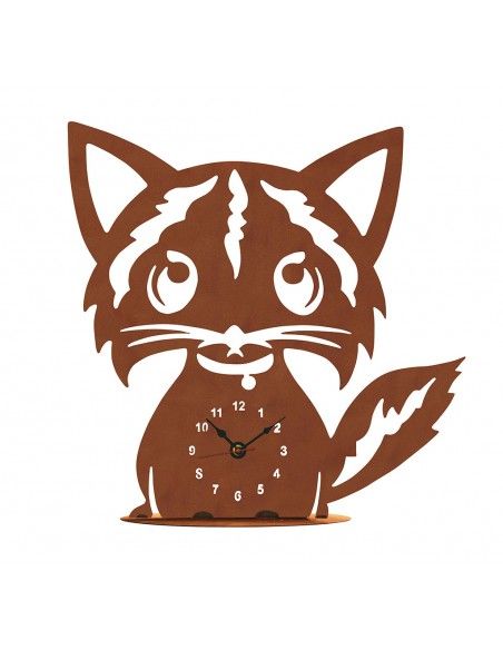 Lustige Metall Katzenuhr, Höhe 51,5 cm