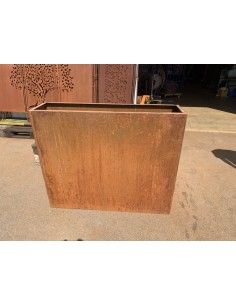 Blumentöpfe - Pflanztöpfe in Edelrost Metall Hochbeet schmal Pflanz-Raumteiler - Rechteckig Breite 120 cm Höhe 100 cm Tiefe 30c