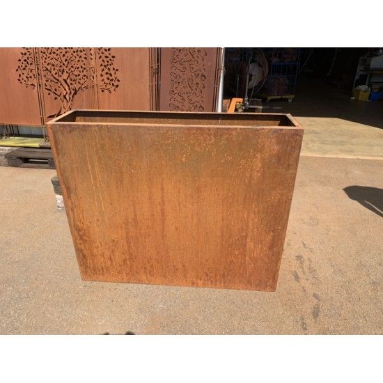 Blumentöpfe - Pflanztöpfe in Edelrost Metall Hochbeet schmal Pflanz-Raumteiler - Rechteckig Breite 120 cm Höhe 100 cm  Tiefe 30c