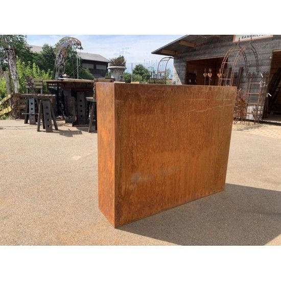Blumentöpfe - Pflanztöpfe in Edelrost Metall Hochbeet schmal Pflanz-Raumteiler - Rechteckig Breite 120 cm Höhe 100 cm  Tiefe 30c