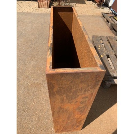 Blumentöpfe - Pflanztöpfe in Edelrost Metall Hochbeet schmal Pflanz-Raumteiler - Rechteckig Breite 120 cm Höhe 100 cm  Tiefe 30c