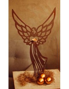 Metall Weihnachtsengel als Teelichthalter - Höhe 57,5 cm
