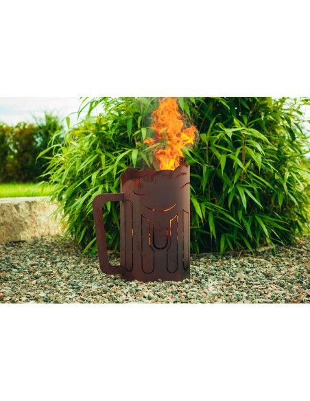 Metall Bierkrug als Feuerkorb, Höhe 65,5 cm