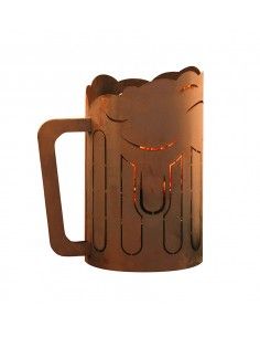 Metall Bierkrug als Feuerkorb, Höhe 65,5 cm