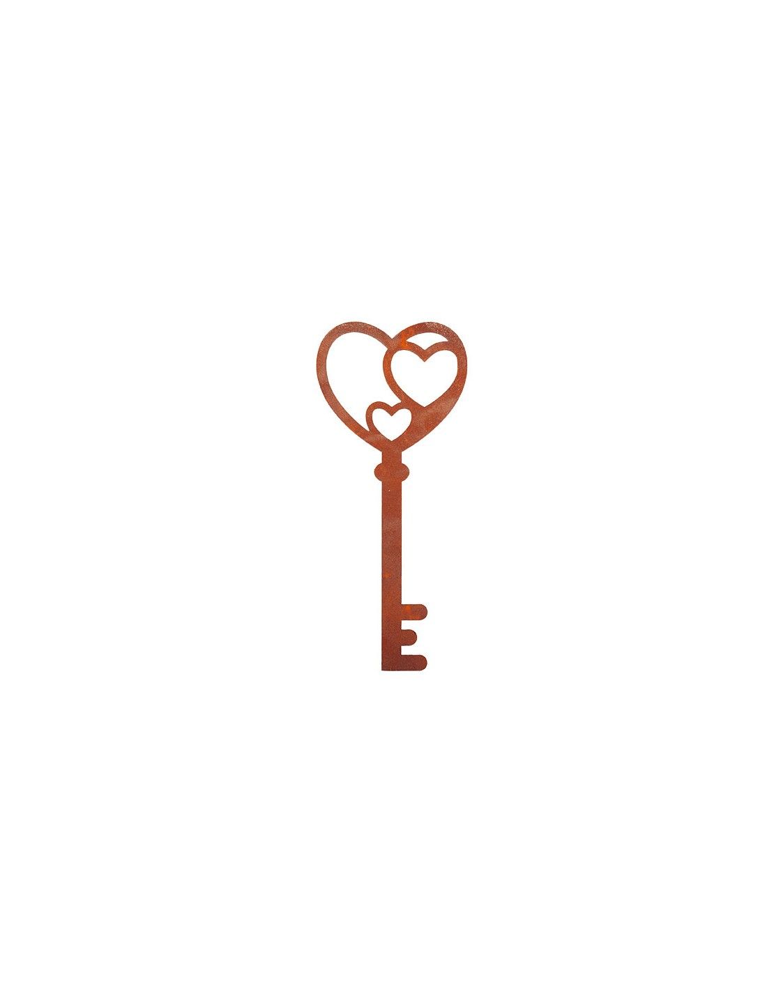 Deko Schlüssel aus Metall - Herz - Höhe 18 cm