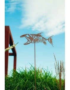 Skelettfisch Gartenstecker - Breite 42 cm 2