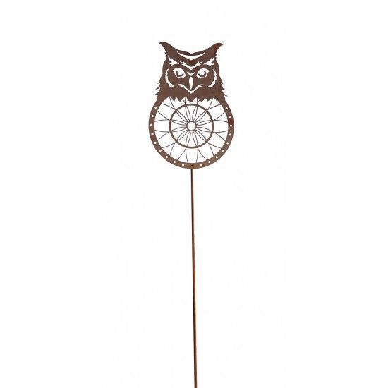 Metall Gartenstecker - Traumfänger Eule - Gesamthöhe 130 cm