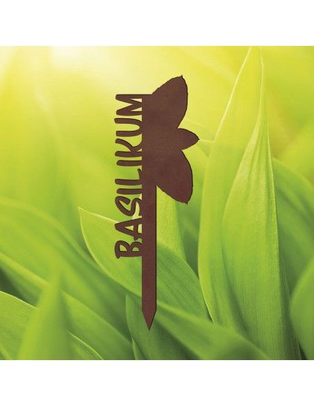 Filigraner Kräuterstecker aus Metall - Basilikum