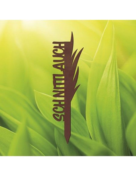 Filigraner Kräuterstecker aus Metall – Schnittlauch Filigraner Kräuterstecker aus Metall – Schnittlauch