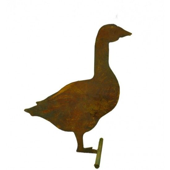 Bauernhoftiere Bauernhof Tier Gans seitlich stehend, mittelgroß, 22 cm hoch, 18 cm lang Die Gans aus Edelrost steht seitlich, be