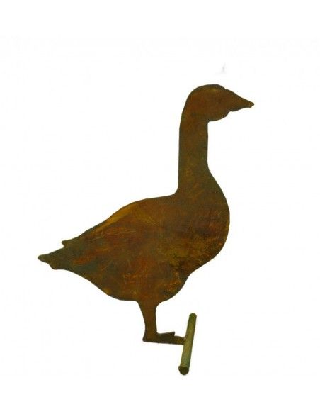 Bauernhoftiere Bauernhof Tier Gans seitlich stehend, mittelgroß, 22 cm hoch, 18 cm lang Die Gans aus Edelrost steht seitlich, be