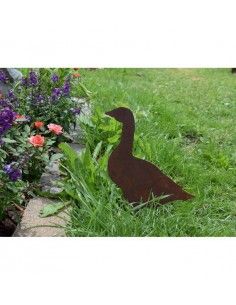 Bauernhoftiere Bauernhof Tier Gans seitlich stehend, mittelgroß, 22 cm hoch, 18 cm lang Die Gans aus Edelrost steht seitlich, be 2