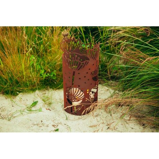 Edelrost Windlicht - Pusteblumen - Ø 19,5 cm