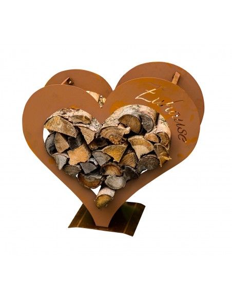 Großes Herz Kaminholzregal - mit Aufschrift Zuhause - Höhe 94 cm Großes Herz Kaminholzregal - mit Aufschrift Zuhause - Höhe 94 cm