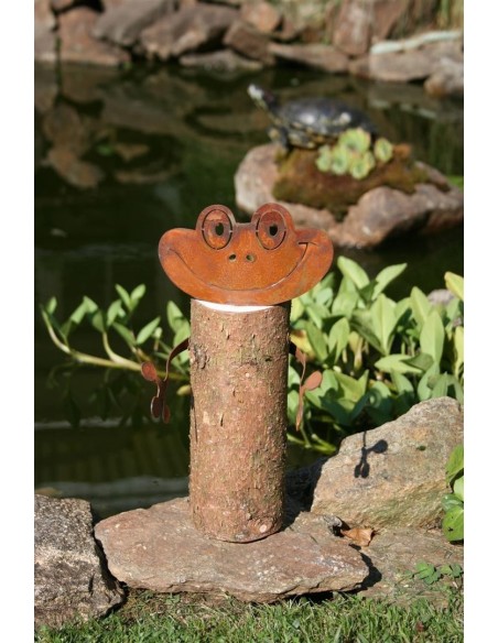 Gartenteich Metallsatz Frosch für Holzstamm Metallsatz bestehend aus
Kopf 13,5cm x 11,5cm
Arme 32,5cm x 5,5cm
fertig montierte V
