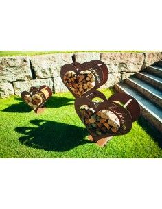 Kleines Herz Kaminholzregal - mit Aufschrift Zuhause - Höhe 51,5 cm 2