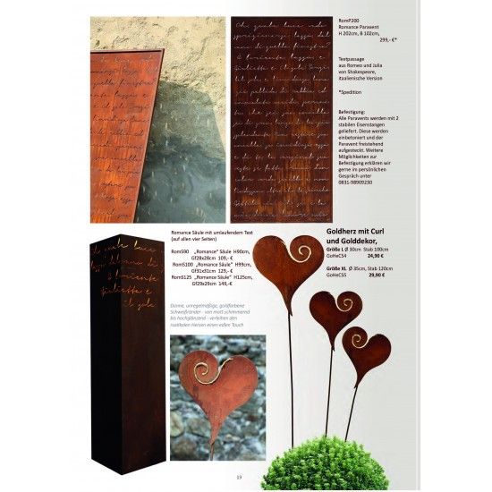 Frühling / Ostern Edelrost Deko Katalog 2019 gratis mit tollen Gartendeko Rost Ideen 

Momentan als Print  vergriffen! Bitte n