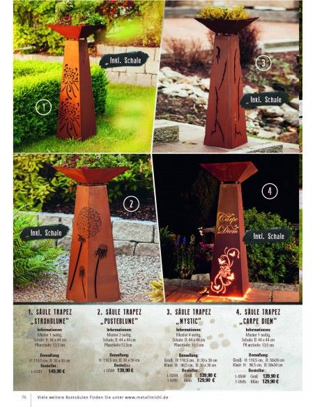 Frühling / Ostern Edelrost Deko Katalog 2019 gratis mit tollen Gartendeko Rost Ideen 

Momentan als Print  vergriffen! Bitte n