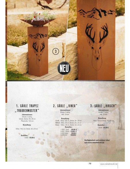 Frühling / Ostern Edelrost Deko Katalog 2019 gratis mit tollen Gartendeko Rost Ideen 

Momentan als Print  vergriffen! Bitte n