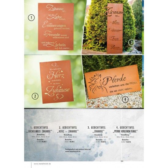 Frühling / Ostern Edelrost Deko Katalog 2019 gratis mit tollen Gartendeko Rost Ideen 

Momentan als Print  vergriffen! Bitte n