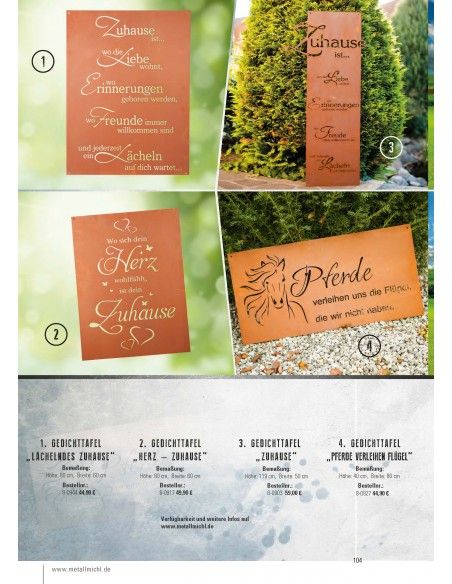 Frühling / Ostern Edelrost Deko Katalog 2019 gratis mit tollen Gartendeko Rost Ideen 

Momentan als Print  vergriffen! Bitte n