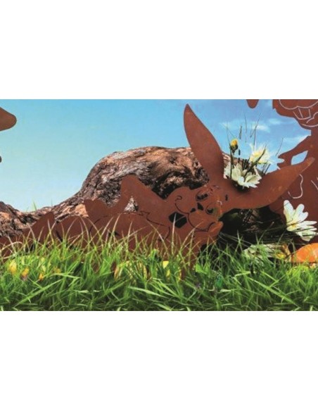 Frühling / Ostern Cooler Edelrost Hase liegend, Breite 49 cm Edelrost Osterhase in liegender Pose
Unser chilliger Osterhase ist 