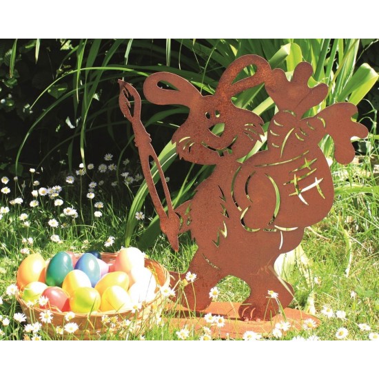 Edelrost Osterhase mit Pinsel