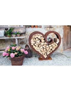 Kaminholzregale und Herzen Herz Holzstapler XL Kaminholzregal - Most loved - 100 cm hoch auf einerseite geschlossen Premium Kami 2