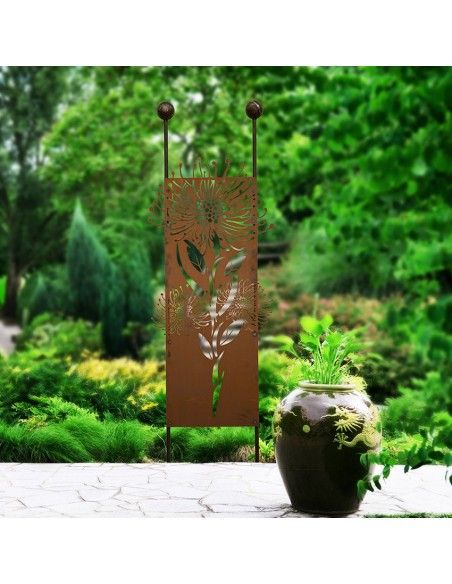 Blumen Sichtschutzwände Gartenstecker Pusteblume Höhe 208cm Breite 54cm Edelrost Gartenstecker mit Pusteblumenmotiv
Eine sehr f