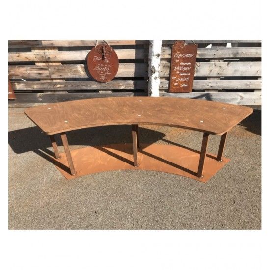 Grillstellen + große Gartengrills Gebogene Gartenbank mit Holzablage - Circle-Set - Bank - 160 cm Breit Diese wetterfeste stabil