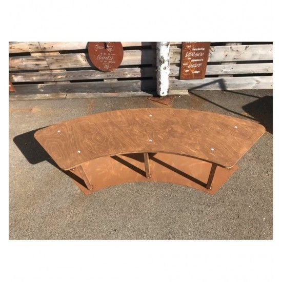 Grillstellen + große Gartengrills Gebogene Gartenbank mit Holzablage - Circle-Set - Bank - 160 cm Breit Diese wetterfeste stabil