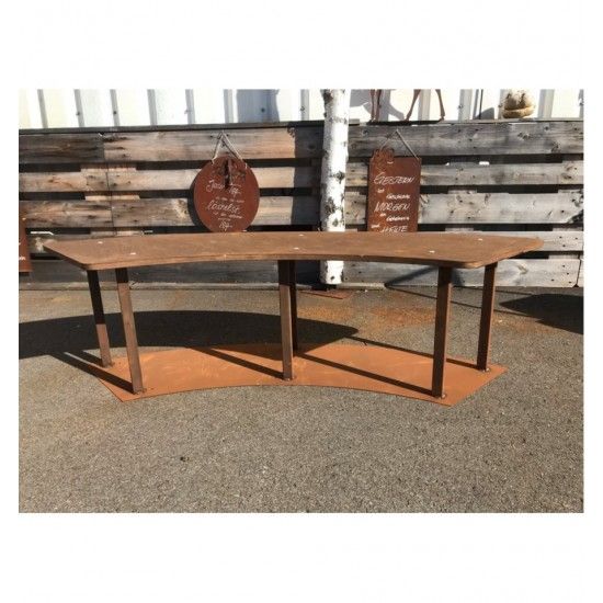 Grillstellen + große Gartengrills Gebogene Gartenbank mit Holzablage - Circle-Set - Bank - 160 cm Breit Diese wetterfeste stabil