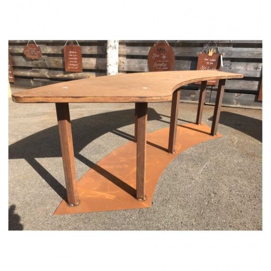 Grillstellen + große Gartengrills Gebogene Gartenbank mit Holzablage - Circle-Set - Bank - 160 cm Breit Diese wetterfeste stabil