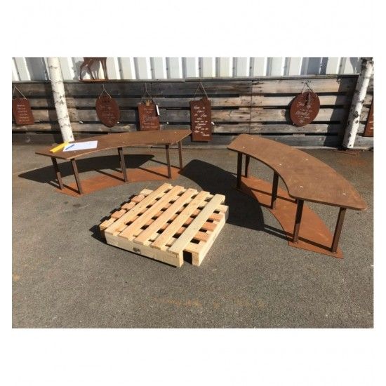 Grillstellen + große Gartengrills Gebogene Gartenbank mit Holzablage - Circle-Set - Bank - 160 cm Breit Diese wetterfeste stabil