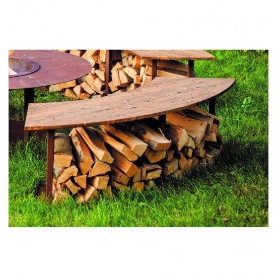 Grillstellen + große Gartengrills Gebogene Gartenbank mit Holzablage - Circle-Set - Bank - 160 cm Breit Diese wetterfeste stabil