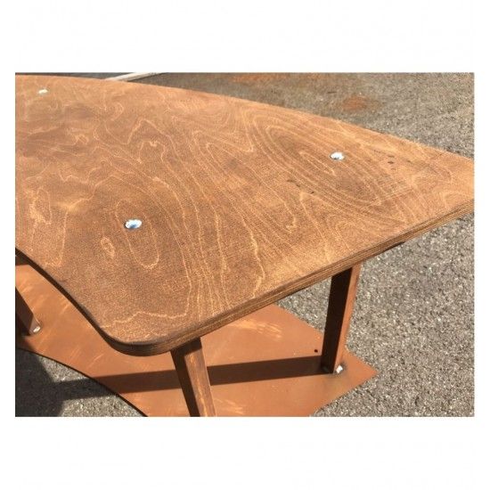 Grillstellen + große Gartengrills Gebogene Gartenbank mit Holzablage - Circle-Set - Bank - 160 cm Breit Diese wetterfeste stabil