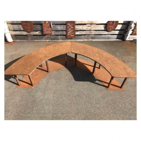 Grillstellen + große Gartengrills Gebogene Gartenbank mit Holzablage - Circle-Set - Bank - 160 cm Breit Diese wetterfeste stabil