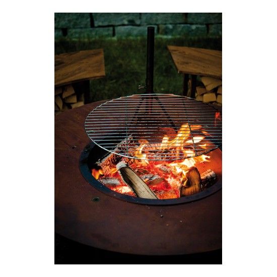 Feuerschalen Feuerstelle Circle Komplett Set inkl. Schwenk-Grill und Bänken- Garten Grillstelle Dieser großer Grillpatz für Zuha