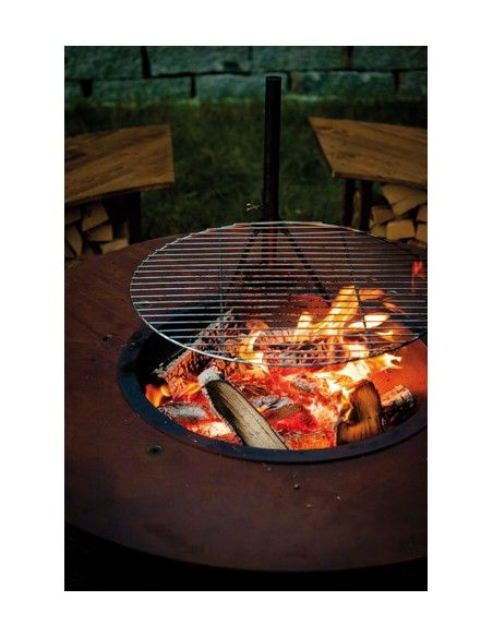Feuerschalen Feuerstelle Circle Komplett Set inkl. Schwenk-Grill und Bänken- Garten Grillstelle Dieser großer Grillpatz für Zuha