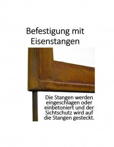 Eisenstange für Paravents - Materialdicke 18 mm -  Höhe 120 cm 2