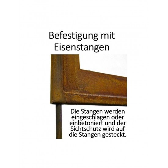 Eisenstangen 120 cm Eisenstange für Sichtschutzwand - Materialdicke 18 mm 
F&uuml;r Befestigung z.B. Einbetonieren von Sichtsch