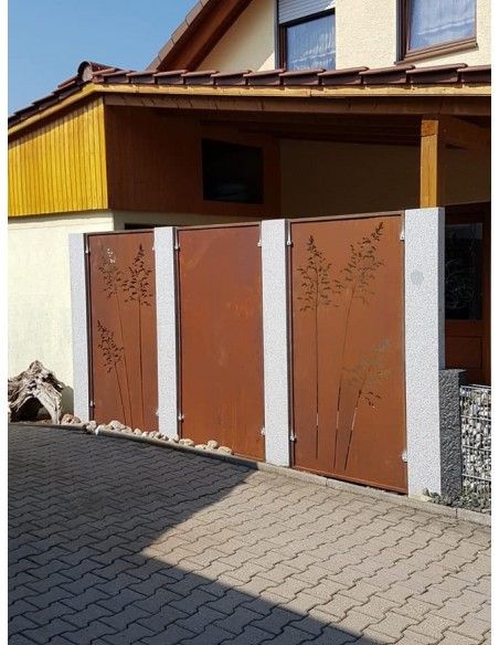 Sichtschutzwände und Paravents Sichtschutzwand Metall Gräser Motiv - 200 x 100 cm - Sichtschutzelement Rost 



Diese Sichts