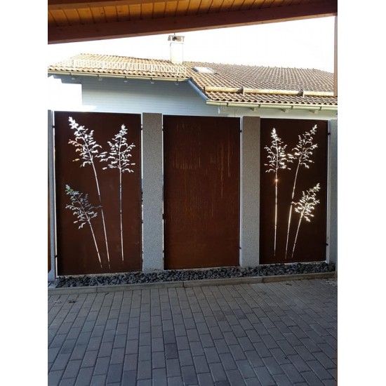 Sichtschutzwände und Paravents Sichtschutzwand Metall Gräser Motiv - 200 x 100 cm - Sichtschutzelement Rost 



Diese Sichts