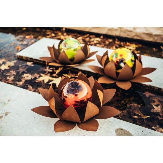 Rosen Glasseerose, klein 26cm Ø 
Glasseerose 26 cm Durchmesser
Glaskugel- 10 cm Durchmesser

Farbe der Glaskugeln - gelb ode